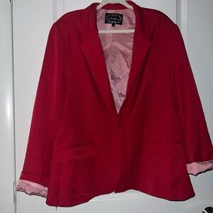 Ambiance Red Tailored Blazer Suit Jacket